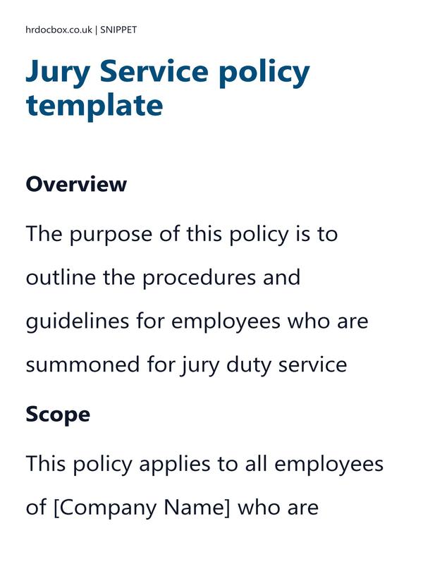 Jury Service policy template preview