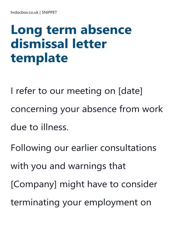 Long term absence dismissal letter template preview