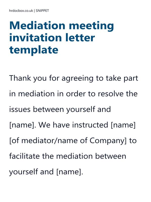 Mediation meeting invitation letter template preview