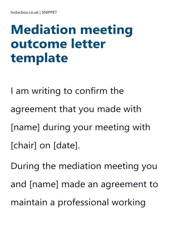 Mediation meeting outcome letter template preview