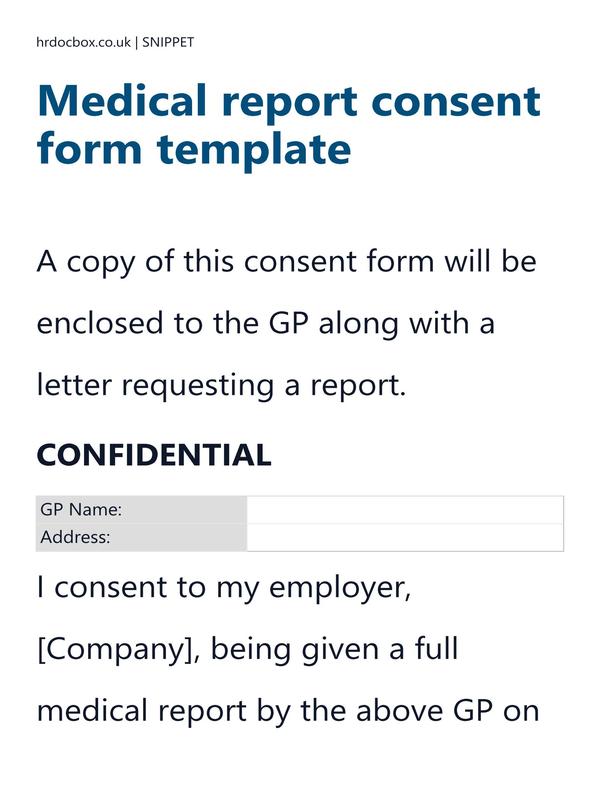 Medical report consent form template preview