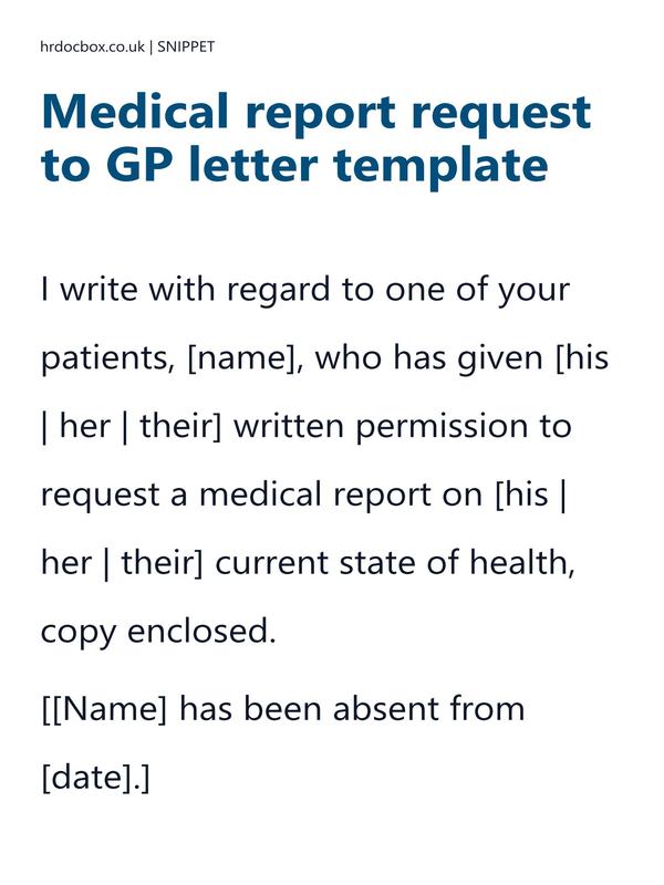 Medical report request to GP letter template preview