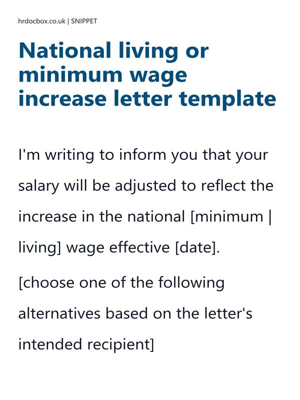 National living or minimum wage increase letter template preview