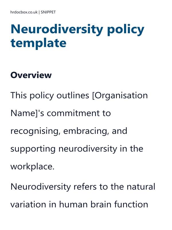 Neurodiversity policy template preview