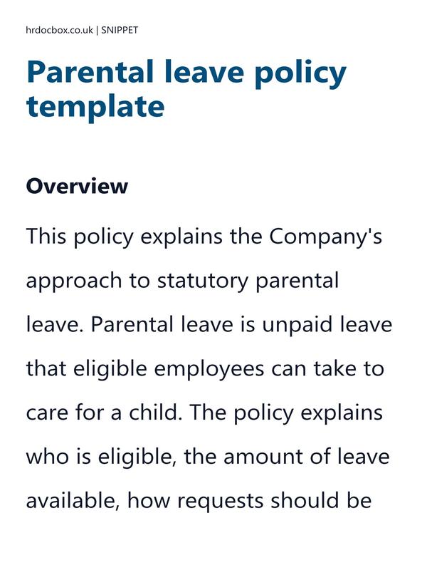 Parental leave policy template preview