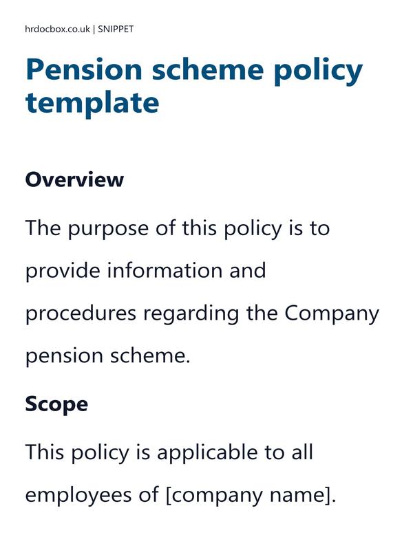 Pension scheme policy template preview