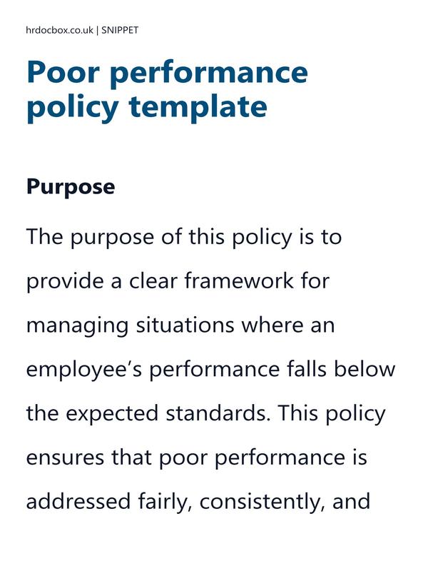 Poor performance policy template preview