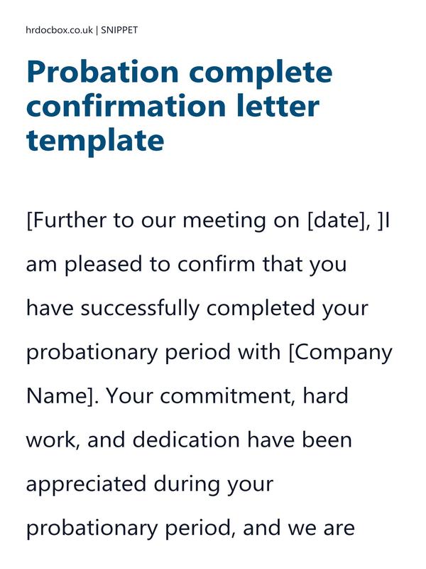 Probation complete confirmation letter template preview