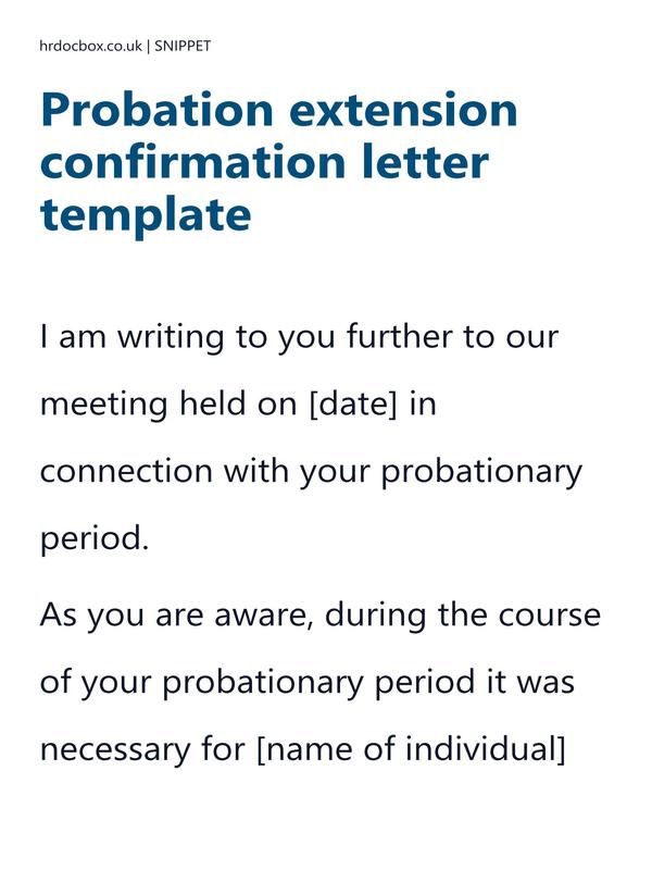 Probation extension confirmation letter template preview