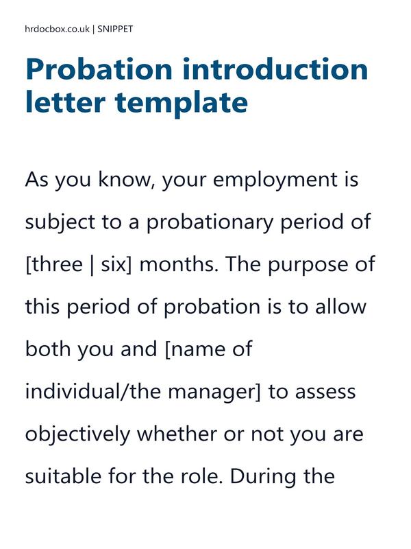 Probation introduction letter template preview