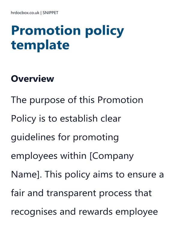 Promotion policy template preview