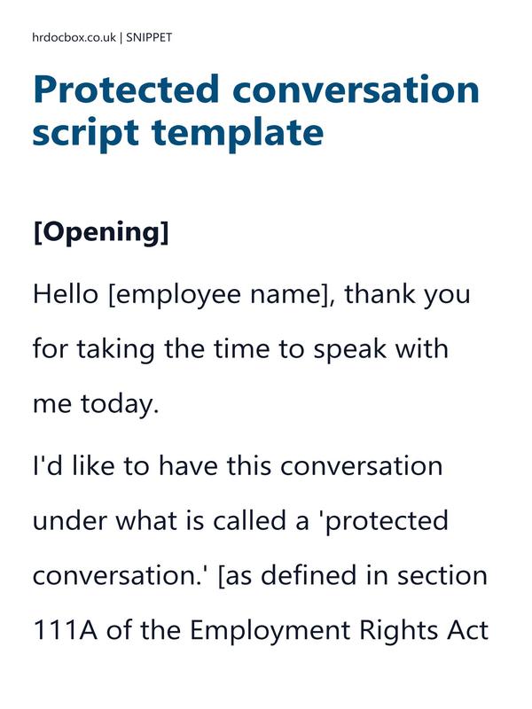 Protected conversation script template preview