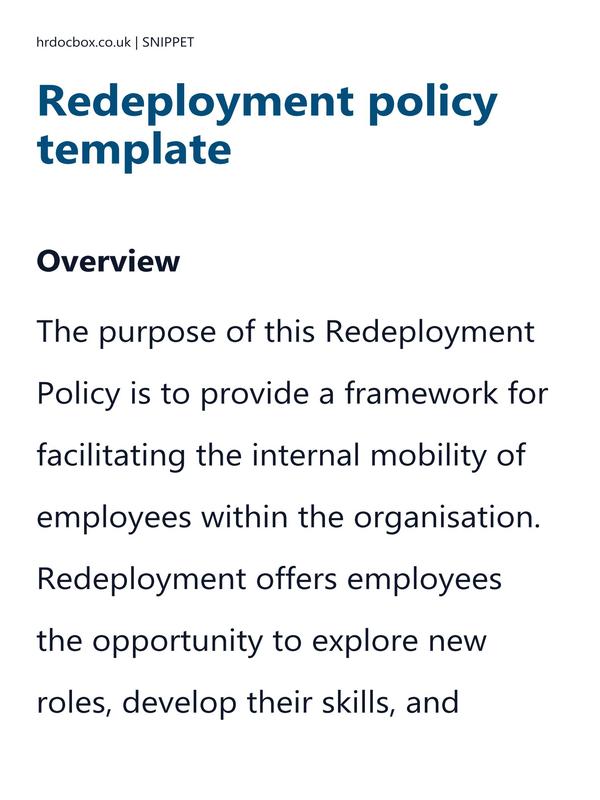 Redeployment policy template preview