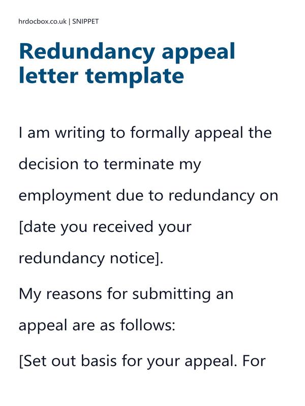 Redundancy appeal letter template preview