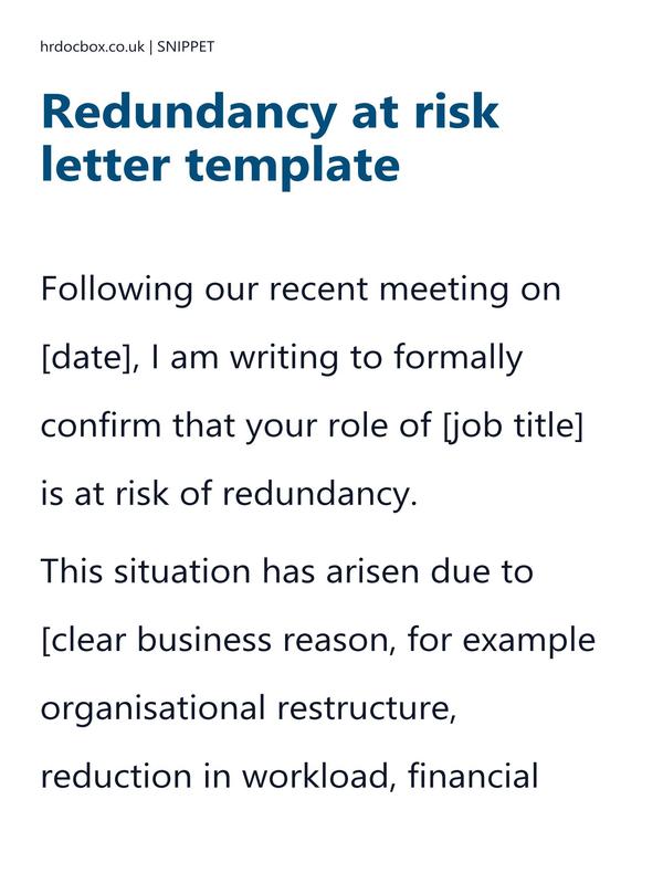 Redundancy at risk letter template preview