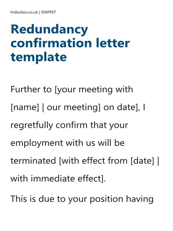 Redundancy confirmation letter template preview
