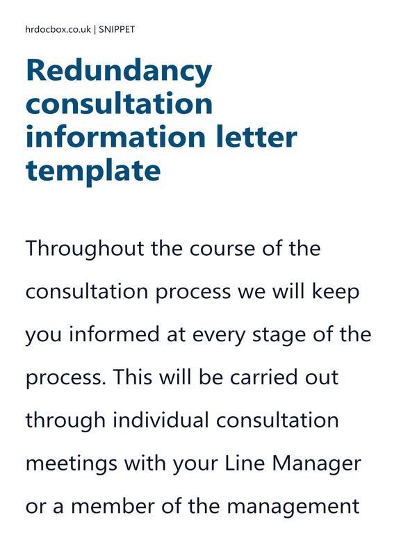 Redundancy consultation information letter template preview
