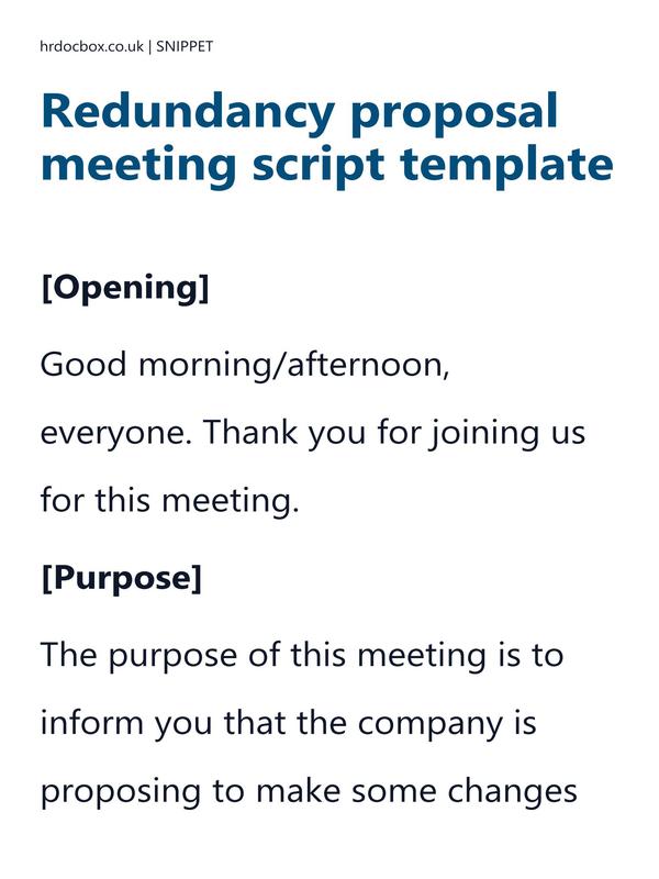 Redundancy proposal meeting script template preview