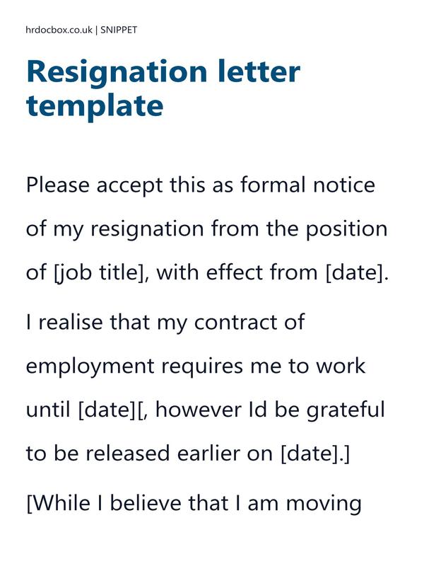 Resignation letter template preview