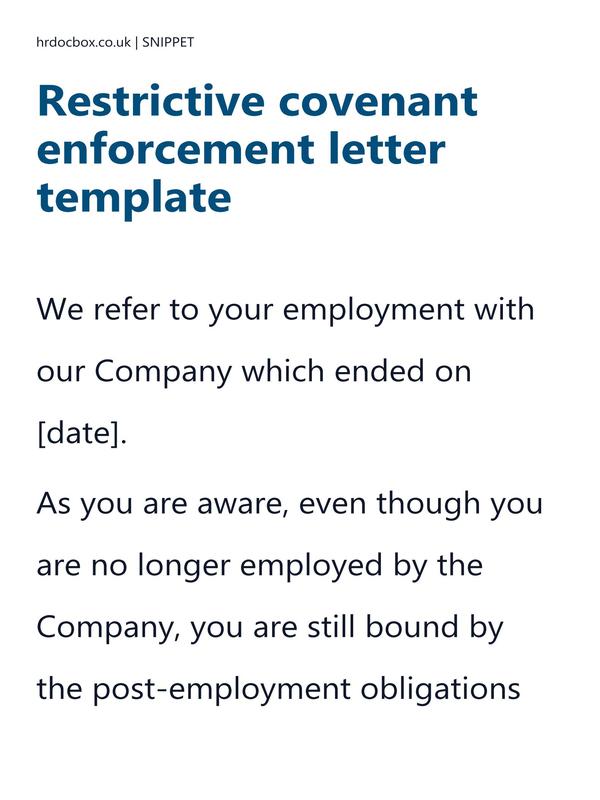 Restrictive covenant enforcement letter template preview