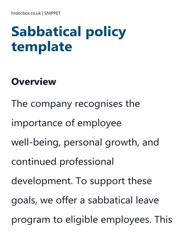 Sabbatical policy template preview