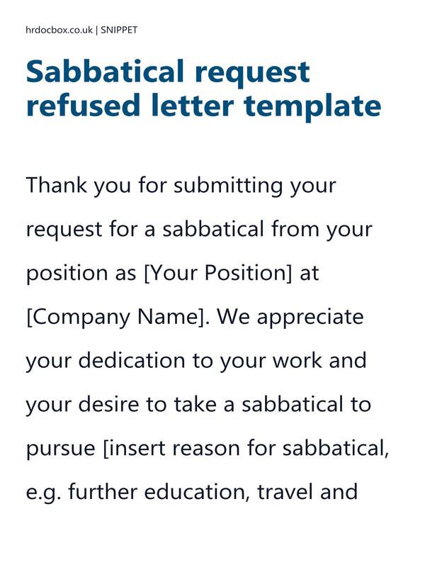 Sabbatical request refused letter template preview