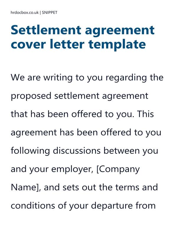 Settlement agreement cover letter template preview