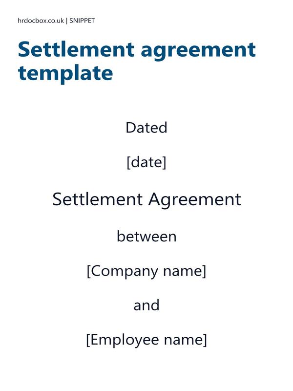 Settlement agreement template preview