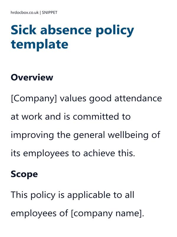 Sick absence policy template preview