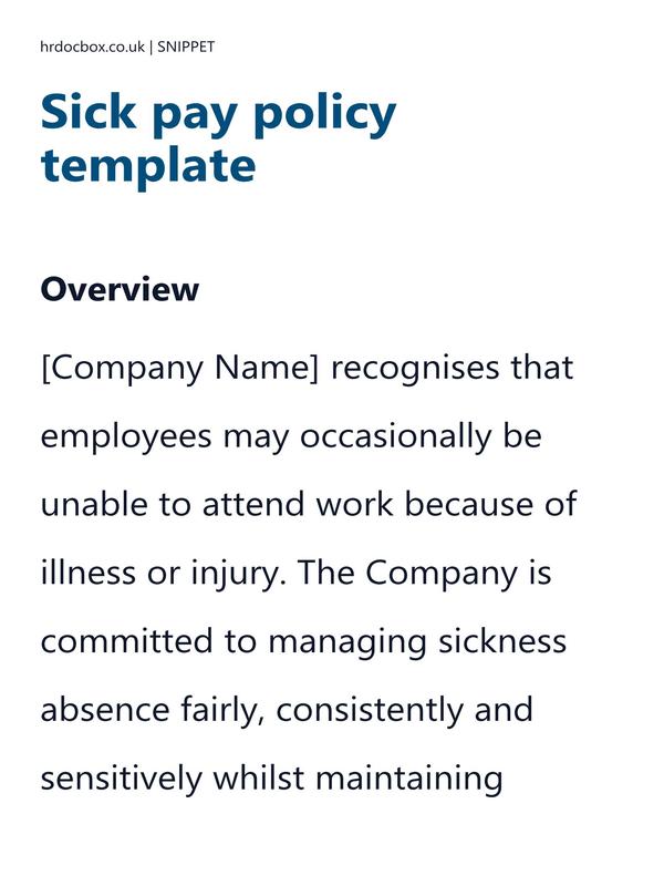 Sick pay policy template preview