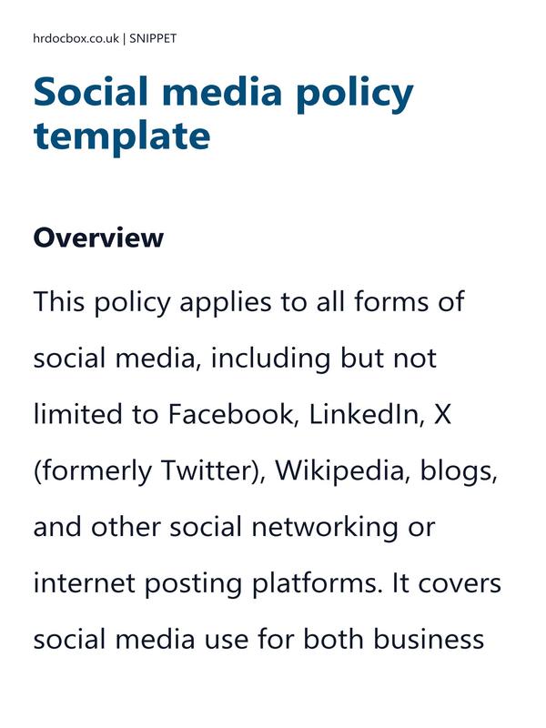 Social media policy template preview