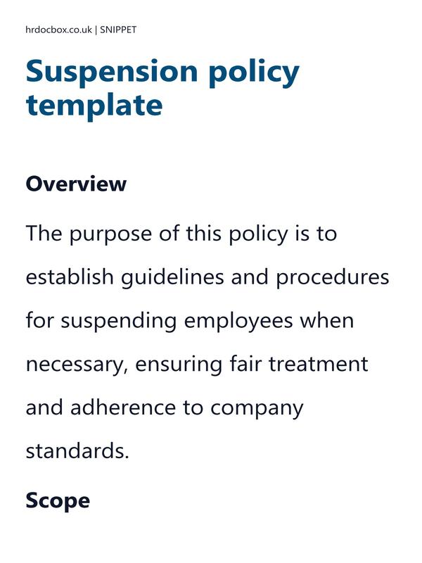 Suspension policy template preview