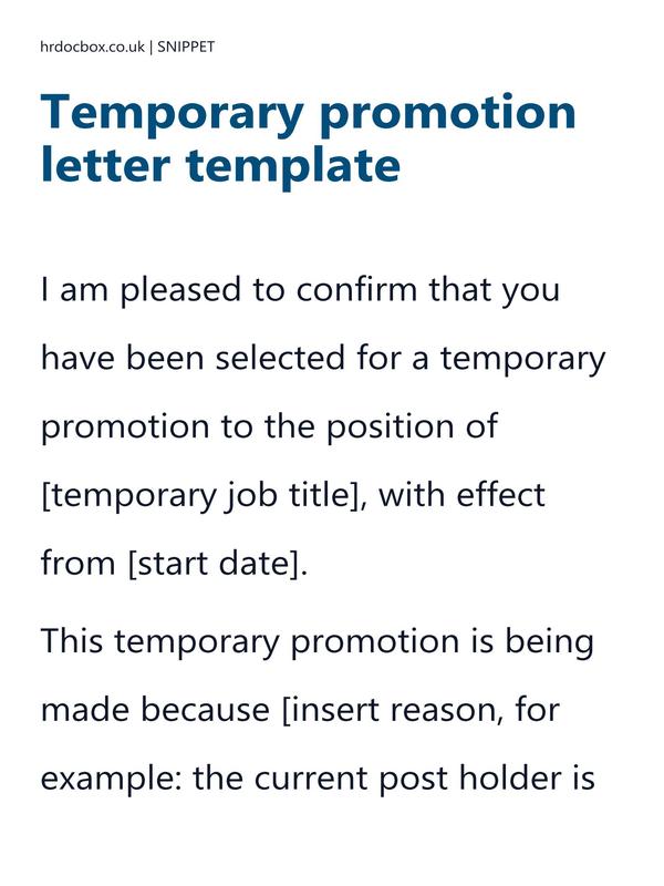 Temporary promotion letter template preview