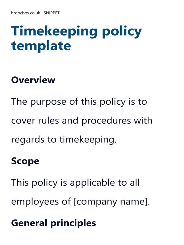 Timekeeping policy template preview