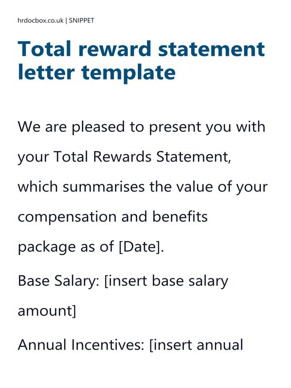 Total reward statement letter template preview