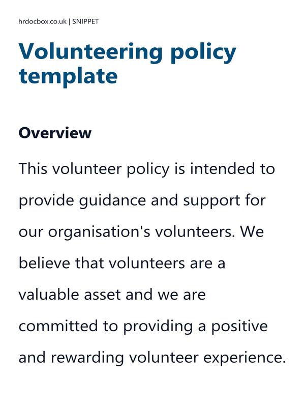 Volunteering policy template preview