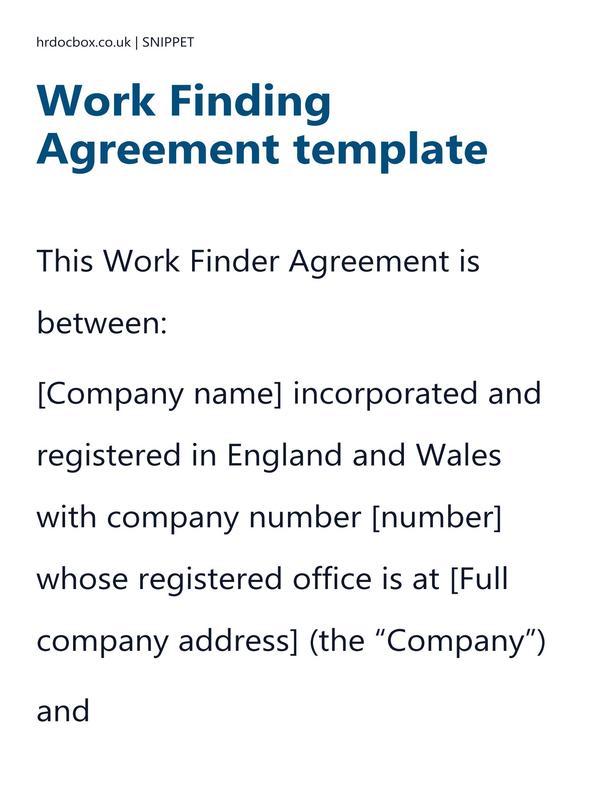 Work Finding Agreement template preview