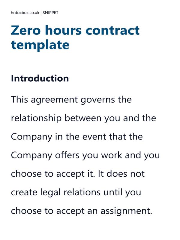 Zero hours contract template preview